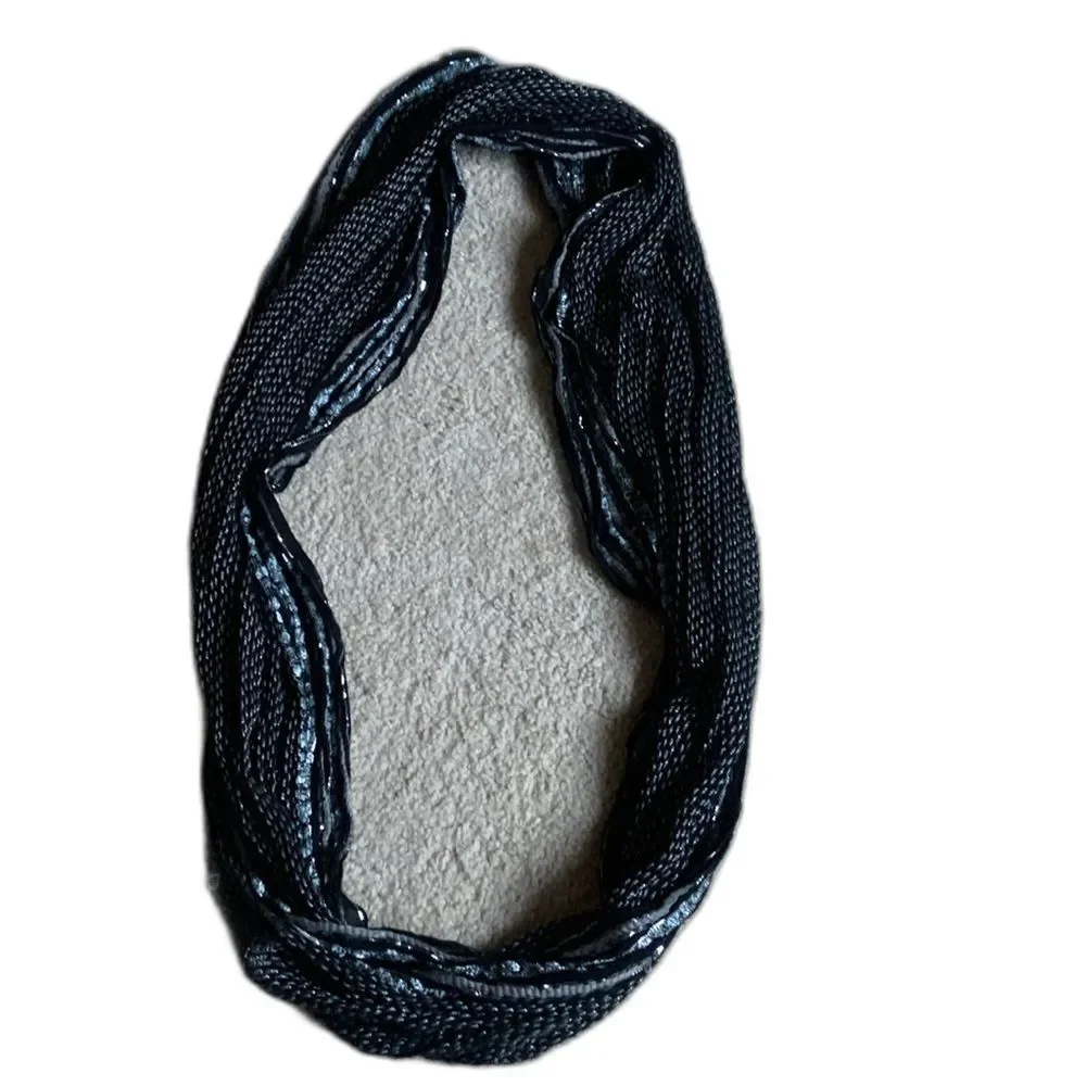 Multicolored Infinity Scarf Artisan black, light blue, silver Women's